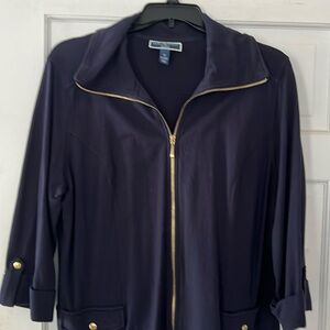 BLUE FRONT ZIP JACKET